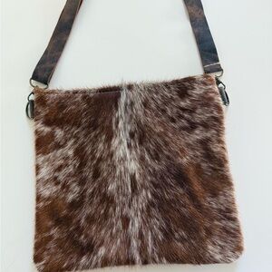 Brown Cowhide Crossbody Bag